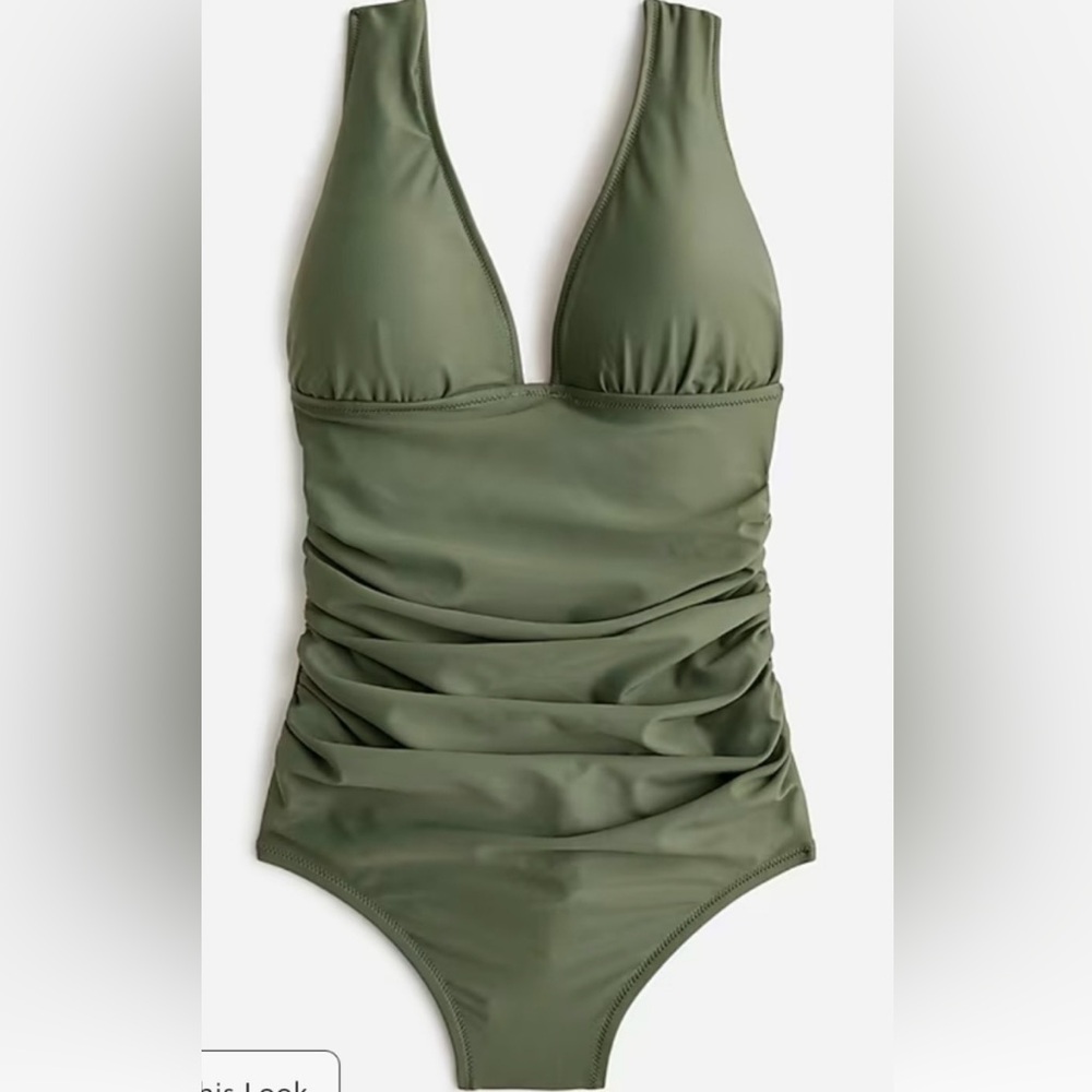 NWT J.Crew Ruched V-Neck One Piece Size 2 Swimsuit. - Picture 4 of 8